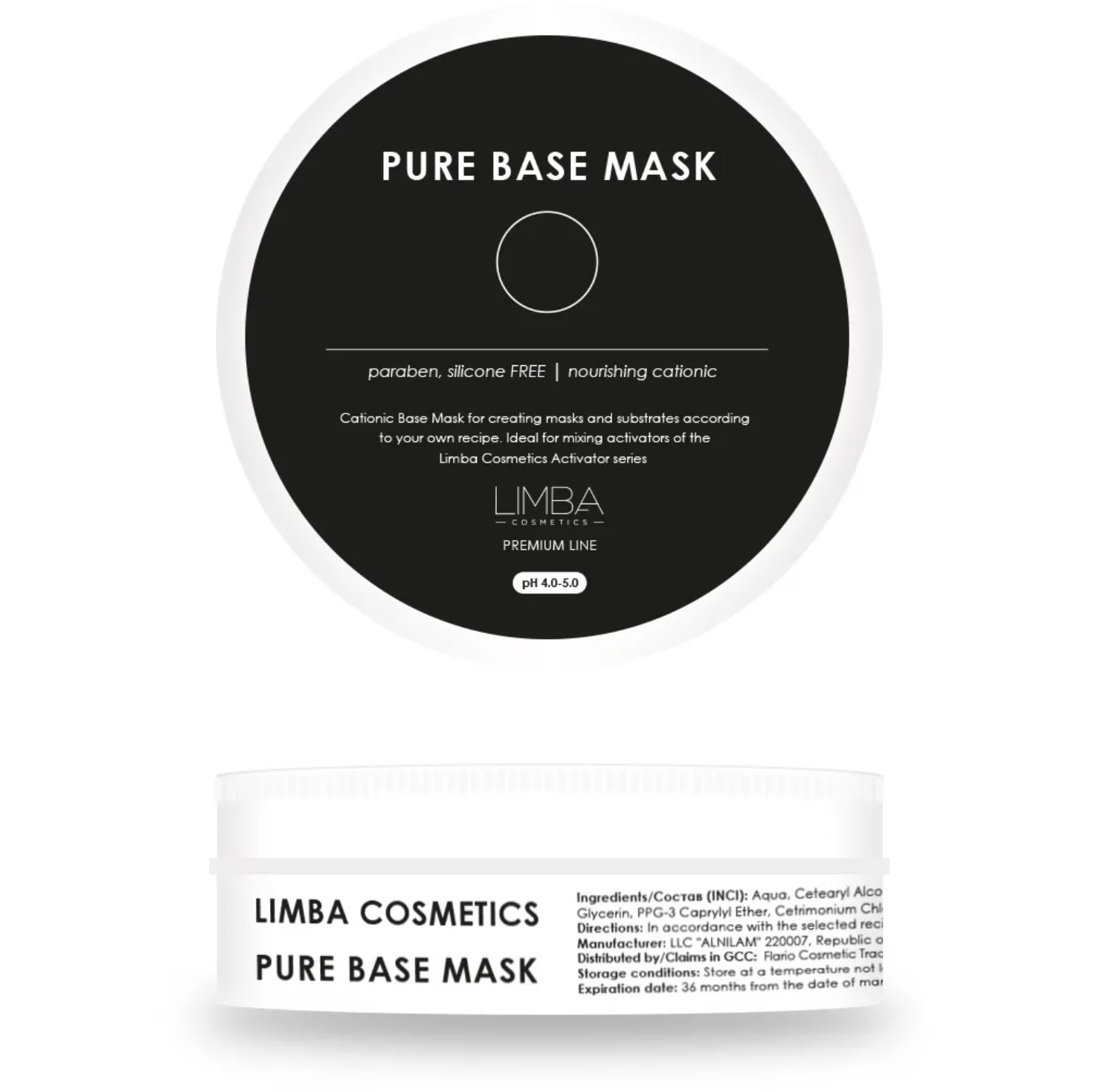PLAUKŲ PRO - Su meile, Jūsų plaukams! LIMBA COSMETICS PURE BASE MASK – BAZINĖ KAUKĖ SKIRTA NAUDOJIMUI SU AKTYVATORIAIS, 50 ml