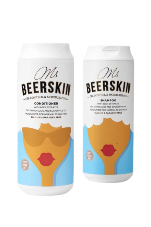 Ms Beerskin Oil control Rinkinys Drėkinantis šampūnas riebiems plaukams + Drėkinantis kondicionierius riebiems plaukams