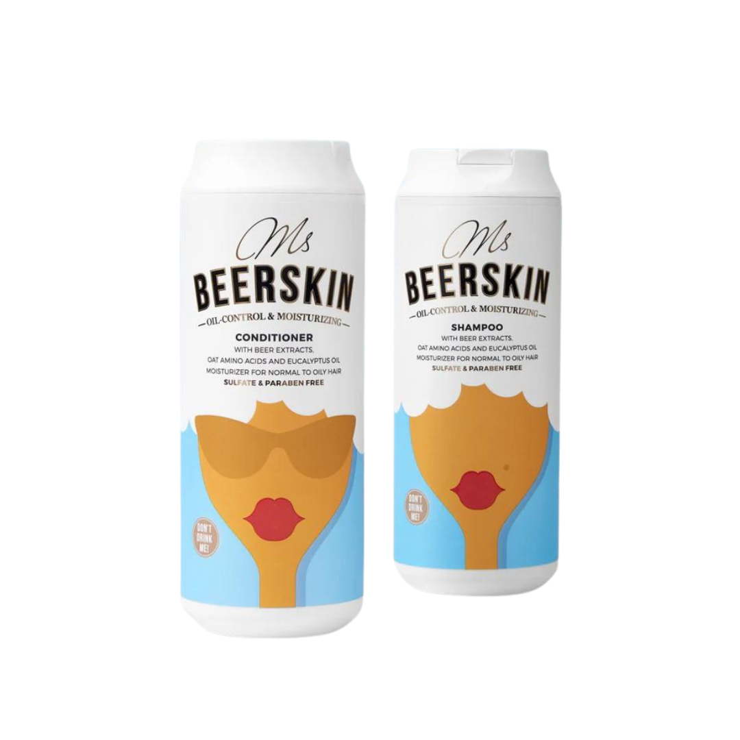 Ms Beerskin Oil control Rinkinys Drėkinantis šampūnas riebiems plaukams + Drėkinantis kondicionierius riebiems plaukams