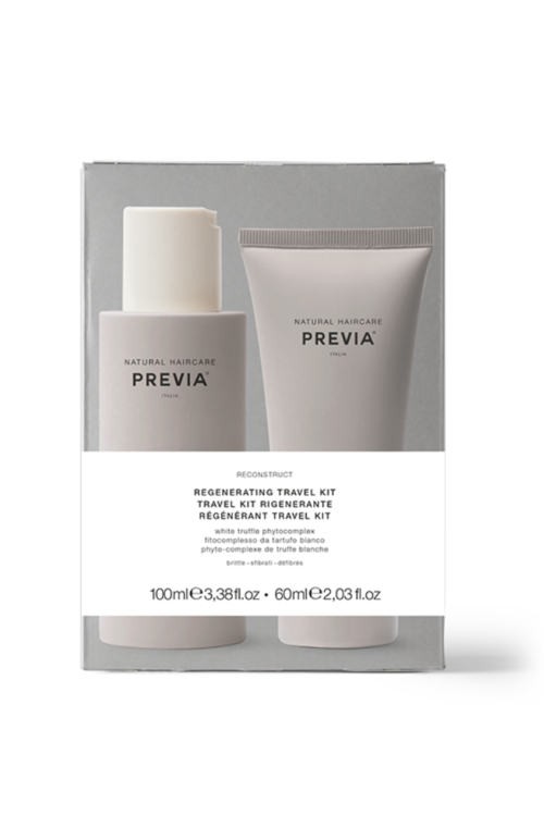 PREVIA Regenerating mini rinkinukas pažeistiems silpniems plaukams Šampūnas 100ml, Kaukė 60ml
