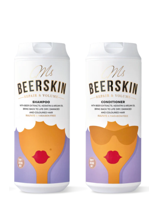 Ms. Beerskin Repair&Volume Rinkinys atstatomasis ir apimties suteikiantis šampūnas + Atstatomasis ir apimties suteikiantis kondicionierius