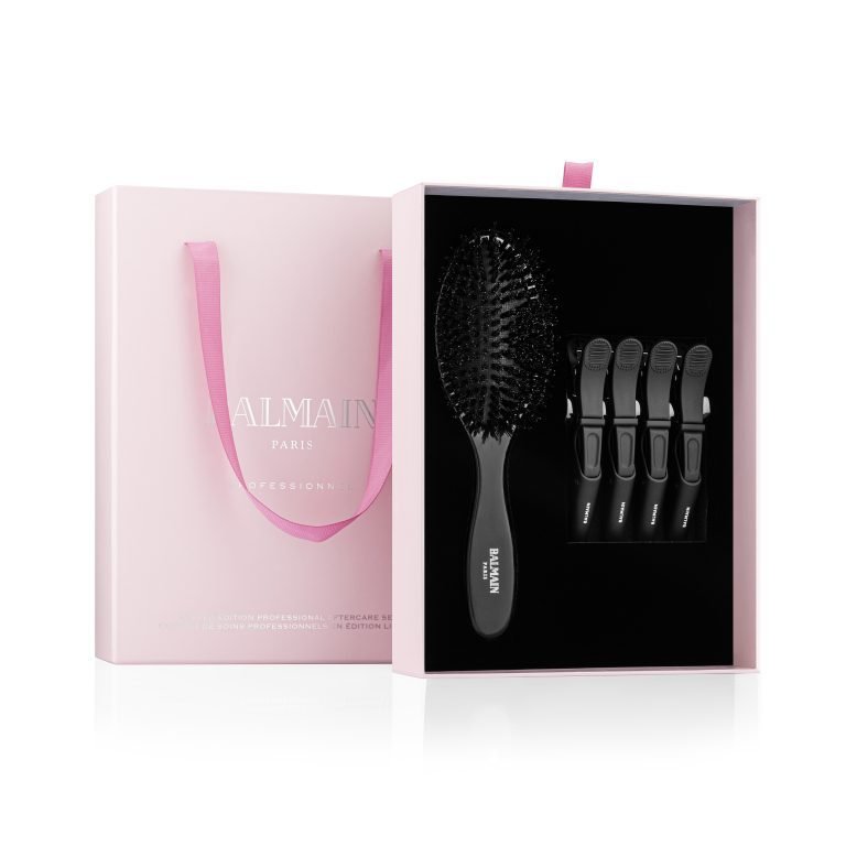 PLAUKŲ PRO - Su meile, Jūsų plaukams! BALMAIN HAIR Profesionalus plaukų priauginimo rinkinys/ Limited Edition Aftercare Set with clips & brush